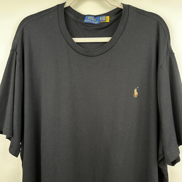 Polo Ralph Lauren Soft Cotton Short Sleeve T-Shirt Mulit Color Pony 3XB Black - Picture 3 of 12